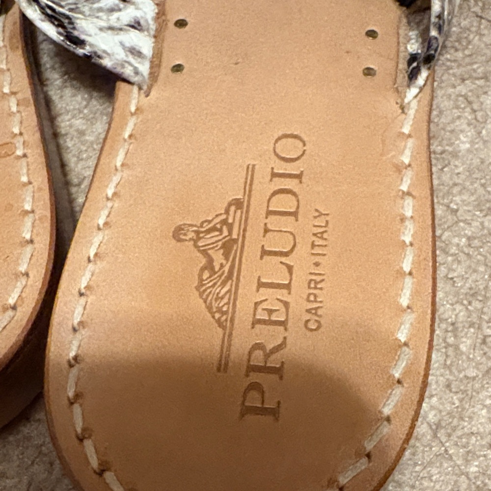Preludio Capri Italy Woman’s Black and Snake Print Women's Sandals Size 9 - Picture 2 of 4